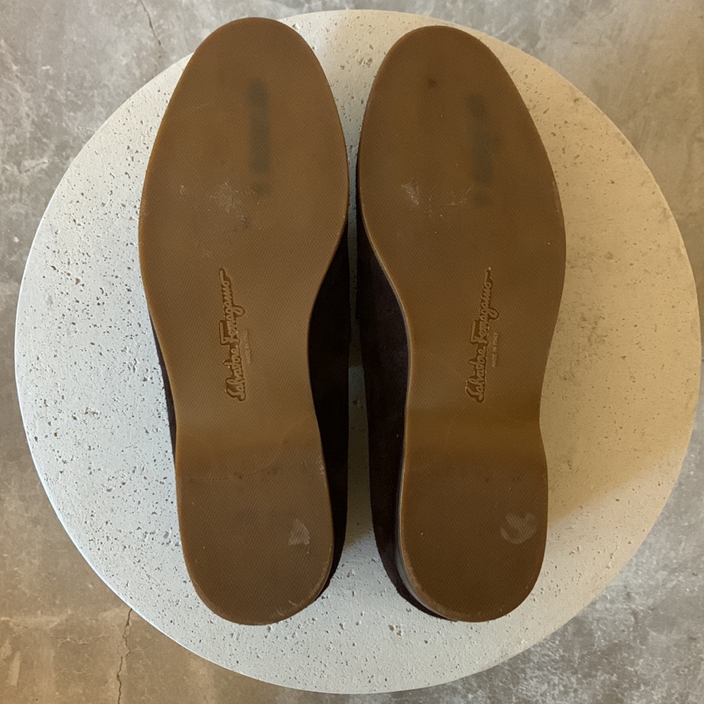 Salvatore Ferragamo - Men’s Dark Brown Suede Loafers - Picture 8 of 8